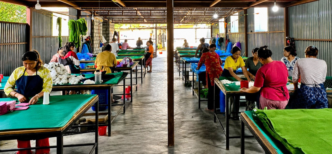 Nepali women artisan crafting handmade textiles